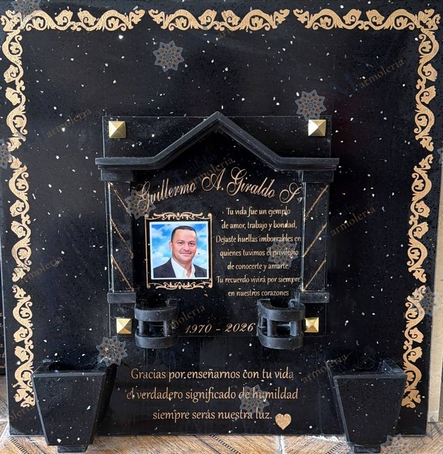 Placa en quarztone negro con chispas, rectangular, Ref. 252