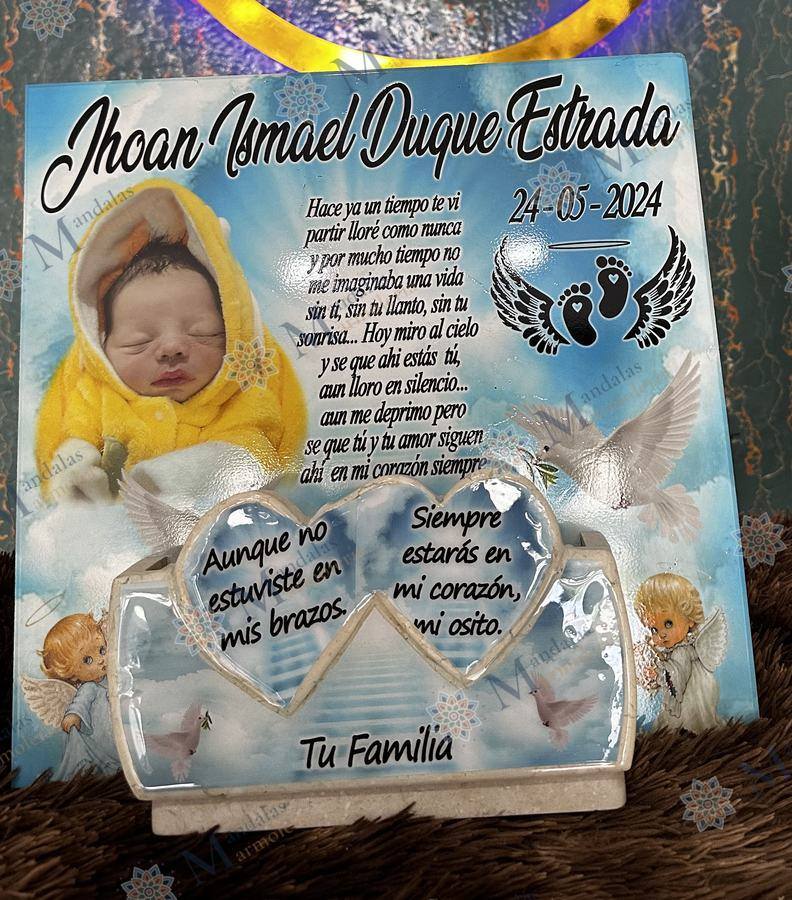 Placa en impresión a color sobre piedra, rectangular, Ref. 33