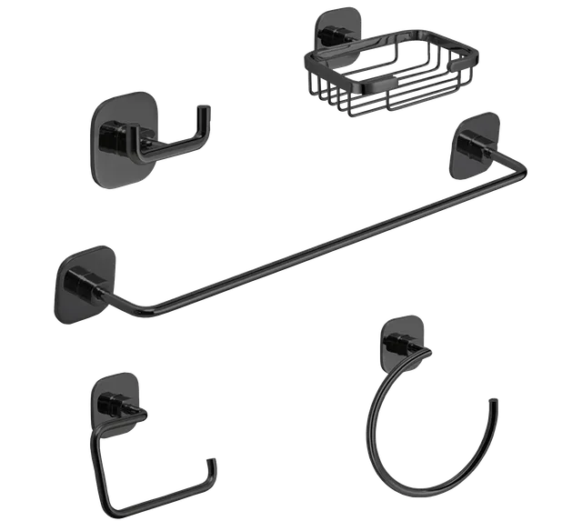 14200 Series, juego de accesorios de baño, en negro