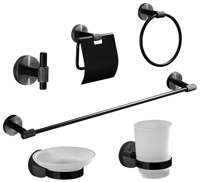 15000 Series, juego de accesorios de baño, en negro