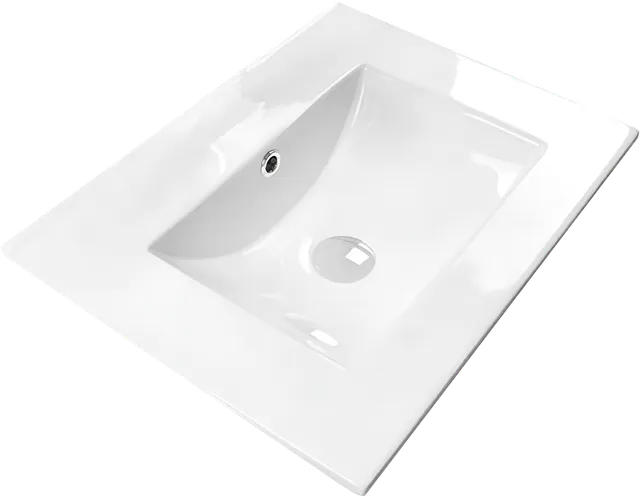 4001 de 90 cm, lavamanos de empotrar, en blanco