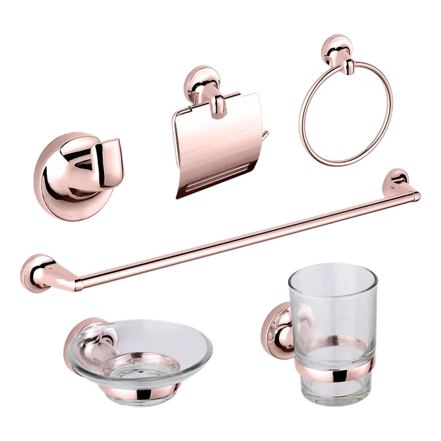 Bathroom, juego de accesorios de baño, en oro rosa