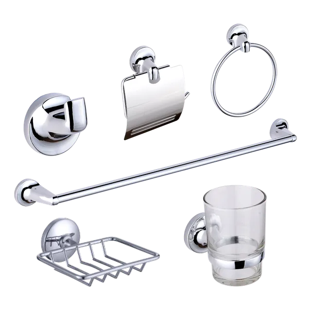 Bélgica, juego de accesorios de baño, en cromado