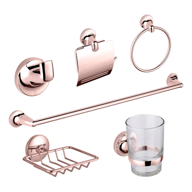 Bélgica, juego de accesorios de baño, en oro rosa