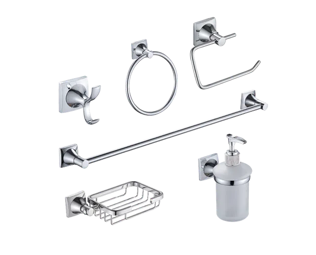 Capadocia, juego de accesorios de baño, en cromado