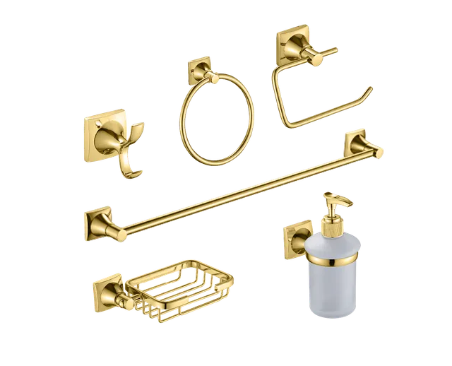 Capadocia, juego de accesorios de baño, en dorado