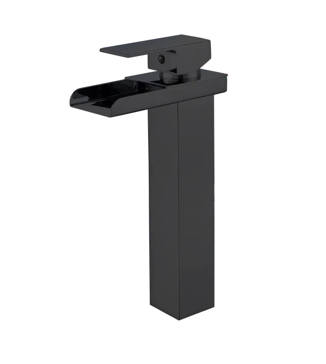 Cosmo alta cascada, grifería de baño monocontrol, en negro