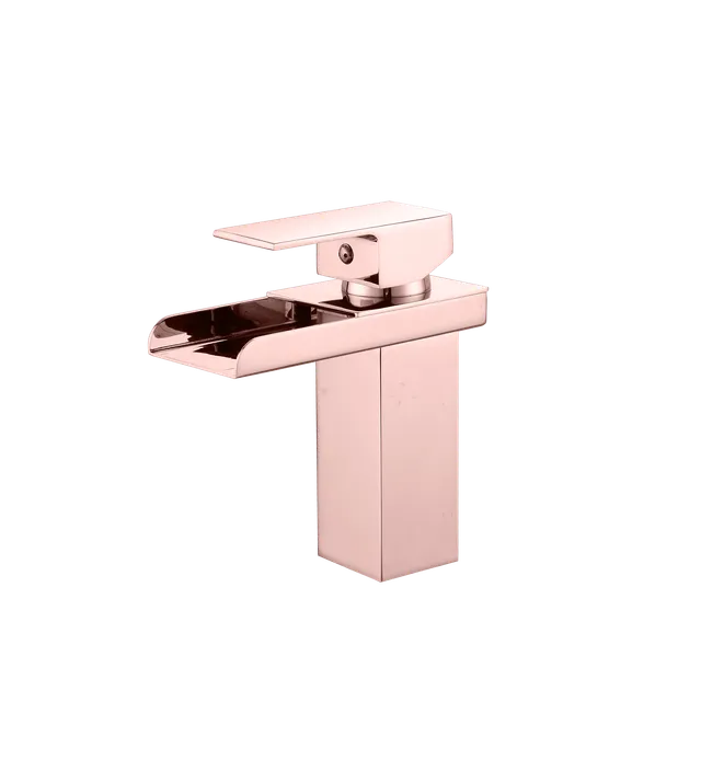 Cosmo media cascada, grifería de baño monocontrol, en oro rosa