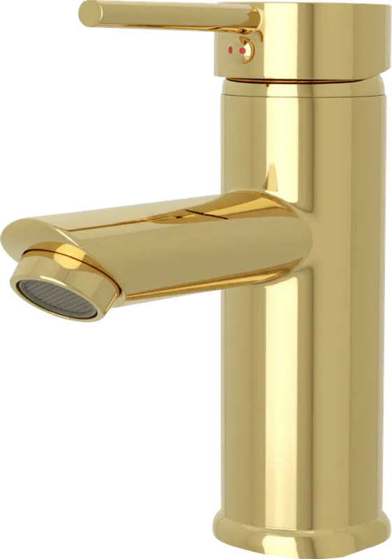 Iris media pico recto, grifería de baño monocontrol, en dorado
