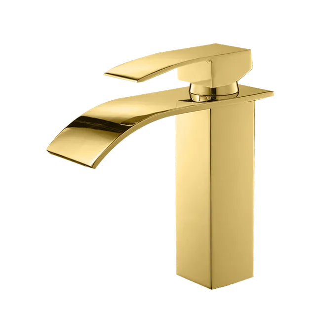 Paula media cascada, grifería de baño monocontrol, en dorado