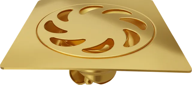Rejilla Éfeso 10 cm, rejilla de piso, en dorado