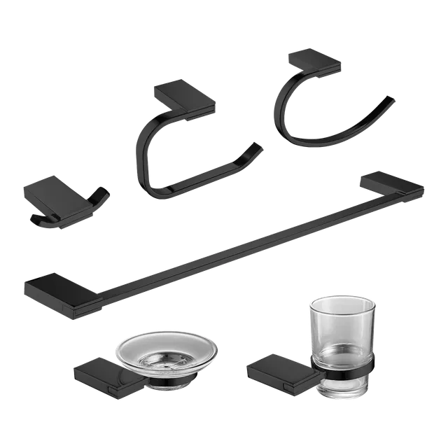 Thor, juego de accesorios de baño, en negro