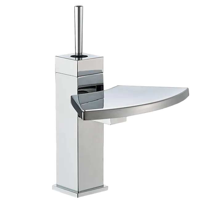 Tulipán tipo cascada, grifería de baño monocontrol, en cromado