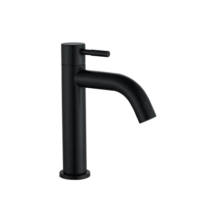 Veza media, grifería de baño de agua fría, en negro